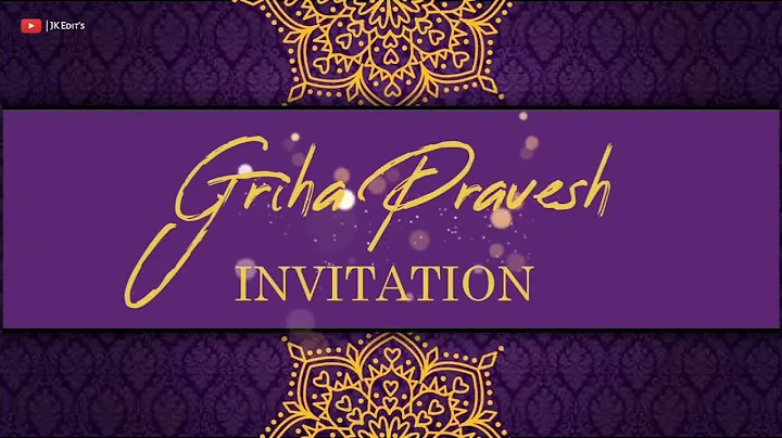 House Warming Invitation Template JK_HW_05 | BlanK Griha Pravesh Invitation | #housewarmingceremony
