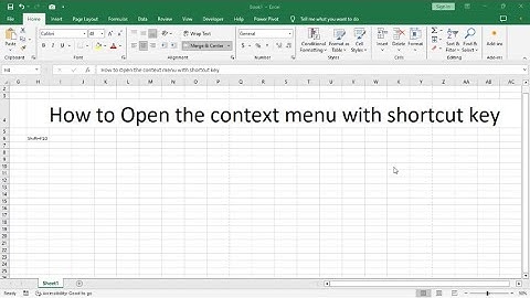 How to Open the context menu with shortcut key
