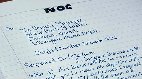 How To Write NOC Application For Bank || NOC Kaisa Likhe ||