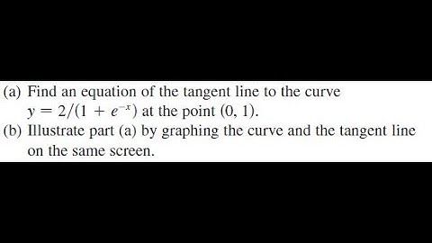 y = 2/(1 + e^-x) Find an equation of the tangent line to the curve