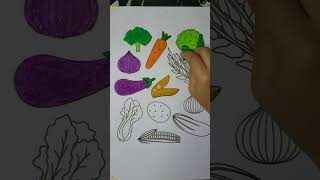let's color the vegetables#coloring #shortvideo #crayons #shorts #vegetables