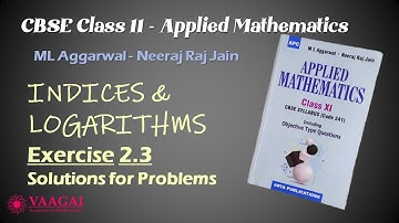 CBSE Class 11 Applied Mathematics | ML Aggarwal | Exercise 2.3 | Indices and Logarithms