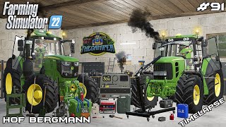 REPAIRING 6195M and CHANGING TIERS on 7530 | Hof Bergmann | Farming Simulator 22 | Episode 91