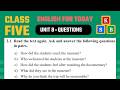 Class 5 English Unit 8: A Field Trip to Remember | Questions &amp; Answers | New Curriculum 2026