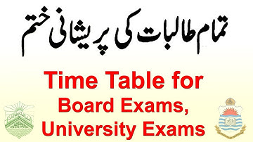 Time Table for Exams | 11th/12th Class Exams | 9th/10th Class Exams | BA BSc Exam | Board Exam | UTV
