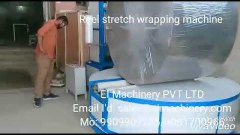 Reel stretch wrapping machine