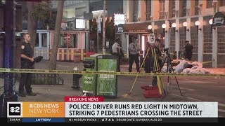 Woman arrested after running red light, striking pedestrians in Manhattan