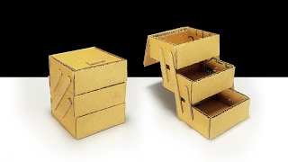 วิธีทำกล่องเก็บของ  3 ชั้น จากลังกระดาษ | DIY Box 3 Level from cardboard