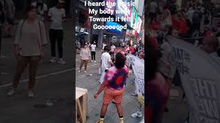 #TIMESSQUARE #DANCING #MUSIC I LOVE SEEING PEOPLE DIFFERENT WALKS OF LIFE DANCING TOGETHER