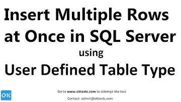 Insert Multiple Rows into Table using User Defined Table Type as Parameter in Stored Proc SQL - 1
