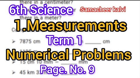 6th science📚Term 1📚 unit 1📚Measurements📚Numerical Problems📚page 9📚Samacheer Kalvi📚annie and aksi