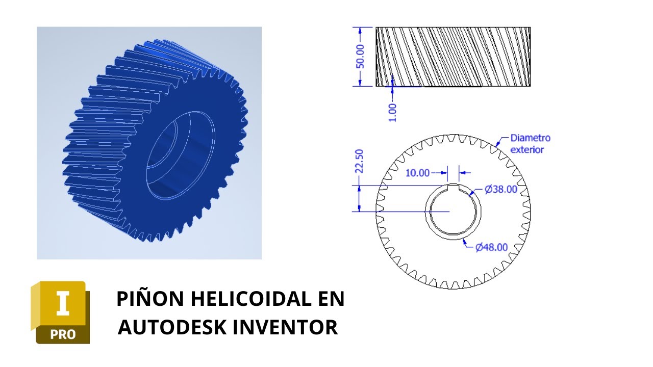 Como hacer un PIÑON en Inventor?. Tutorial de PIÑON HELICOIDAL desde ...