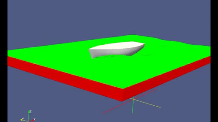 OpenFoam Boat Hull Hydrodynamic Analysis Animation Surface Wave Generation