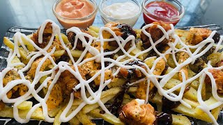 J Cafe Style Chipotle Chicken Popcorn Fries Loaded With Sauces | Home Food Station