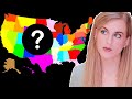 Irish Girl Tries to GUESS the AMERICAN STATES (N to W)