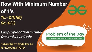 Row with Minimum Number of 1