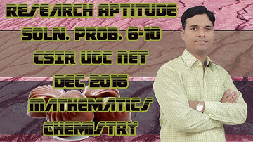 UGC-CSIR NET Dec 2016 |General Aptitude prob 6- 10 | Mathematical,Chemical Science @ 2/4