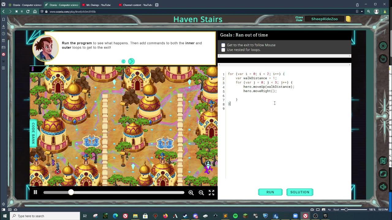 Ozaria - Javascript - Chapter 3 - Module 3 - Haven Stairs - YouTube