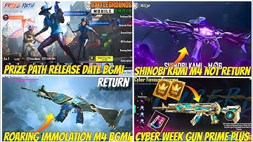 BGMI NEXT PRIZE PATH LEAKS | SHINOBI KAMI M416 | CYBER WEEK GUNS PRIME PLUS TRICK | ROARING M416 4.2