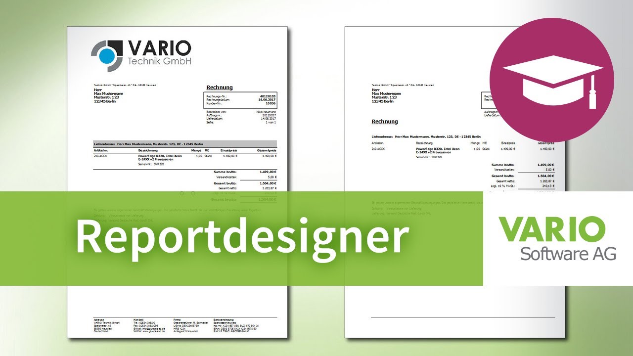  Update  Report-Designer in VARIO 8 Warenwirtschaft - Belege individuell gestalten | Tutorial