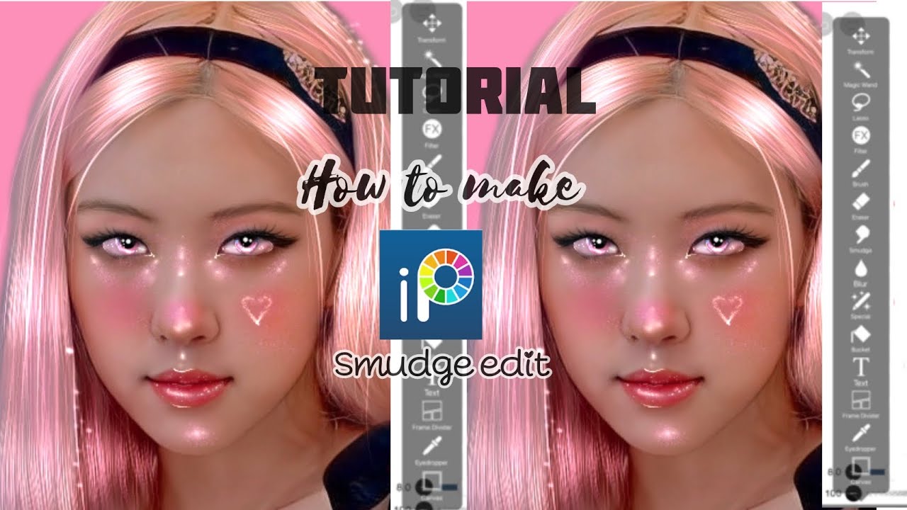 Smudge edit tutorial. ibis paint x.ft.rosè of Blackpink. YouTube