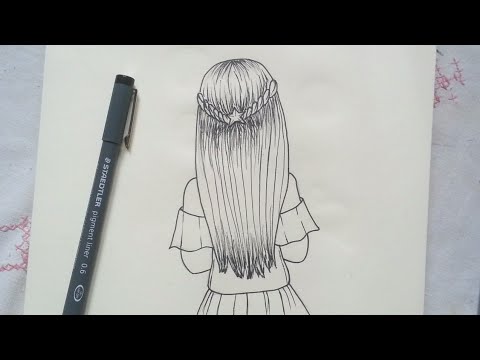 How To Draw A Girl With Beautiful Hair Easy Step By Step