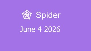Microsoft Solitaire Collection - Spider - June 4 2026