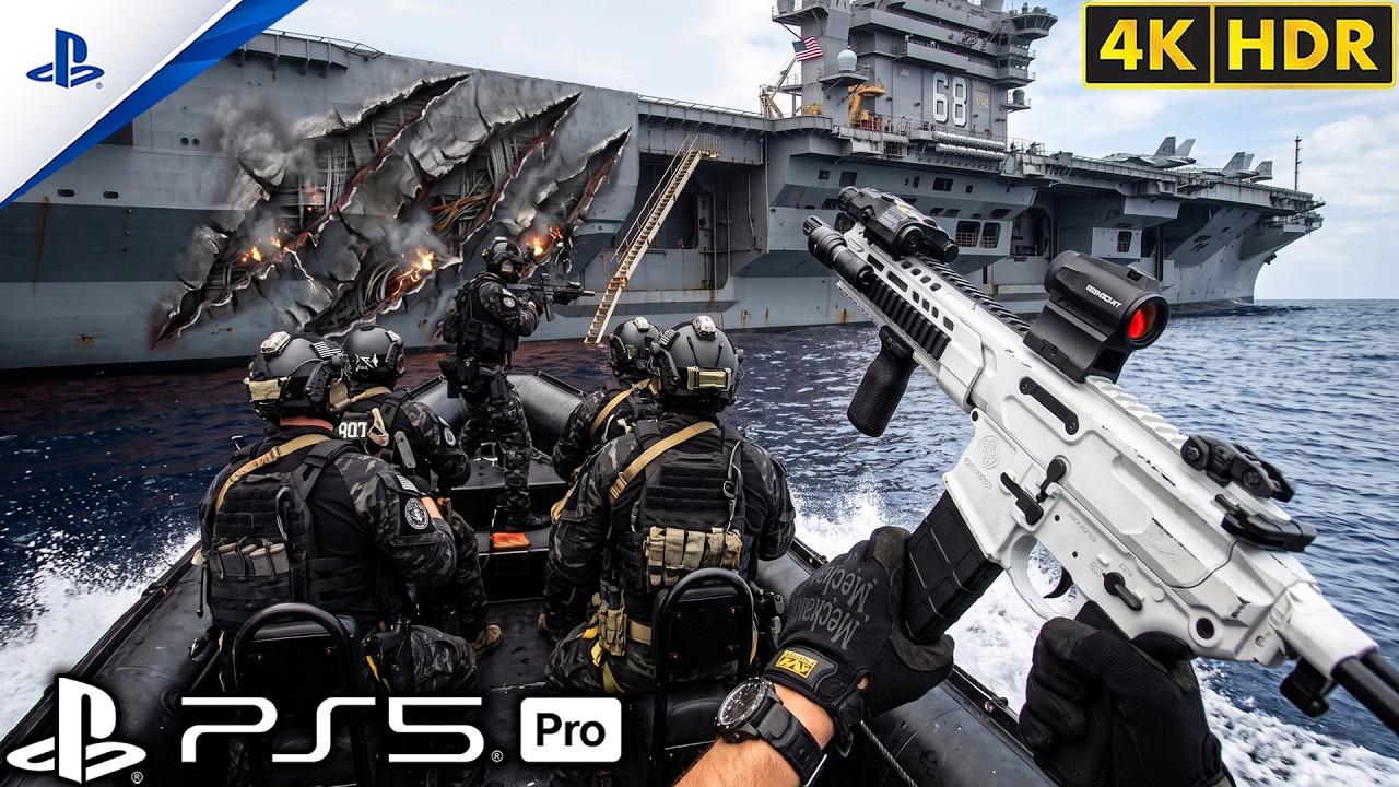 (PS5) U.S Aircraft Carrier Under Attack | Ultra Realistic Gameplay [4K60FPS] Battlefield