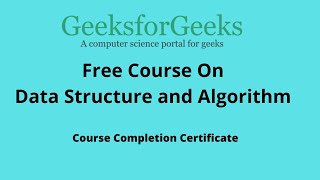 Free Course on Data Structure and Algorithm by Geeks For Geeks | Eniyan S | In Tamil