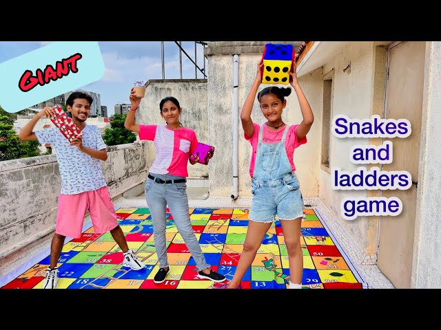 Playing Giant Snake and Ladder game in Real Life || aman dancer real class=