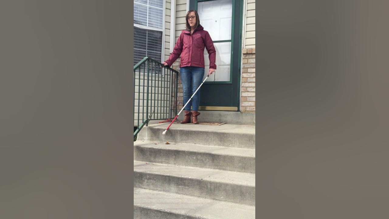 Cane technique on stairs O&M Skills YouTube