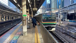 『JR東日本の高崎線に向かう列車を撮影』上野東京ライン　高崎線直通　普通籠原行き　E233系11両編成