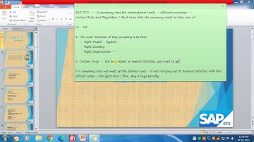 SAP GTS Demo 2 - A simple overview