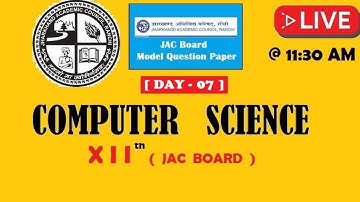 Sample Paper Discussion for Computer Science  Class XII JAC BOARD|| JAC BOARD ||Class XII CSE( C++ )