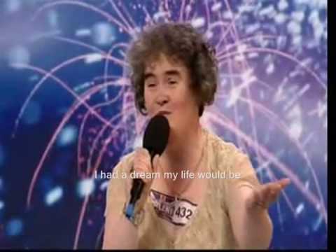 Hollie Steel and Susan Boyle (lyrics in display):C...
