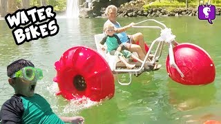 water bikes and slide blast in hawaii part 4 with hobbykidstv