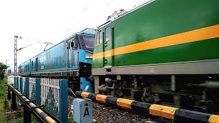 60030 WAG12B pulling WAG9HC & NMG and getting Overtaken by Local Train | Indian Railways
