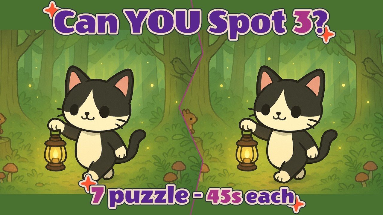 Spot the 3 Differences in 45 Seconds?! 🥰 7 Cozy Puzzles Challenge