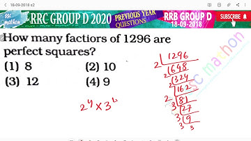 how many factors of 1296 are perfect squares