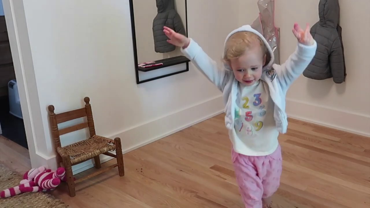 Montessori Coat Flip 23 Month Old putting on her coats & sweatshirts