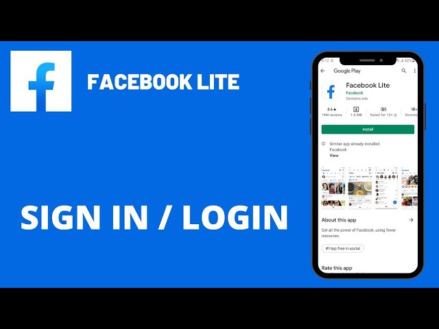 Facebook Login in Facebook Lite Application  Facebook lite login, Facebook  app, Free facebook