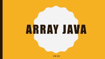 Dasar-Dasar Array Pemrograman Java