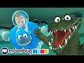 Water Wipeout - Kids Video Subtitles | Arpo the Robot | Cartoons for Kids | Moonbug Literacy
