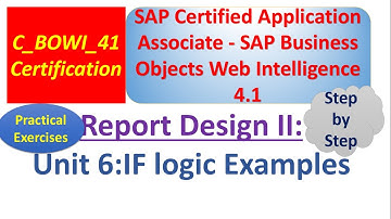 BusinessObjects Report Design II : Unit6 : Practical Examples : IF Logic in Web Intelligence
