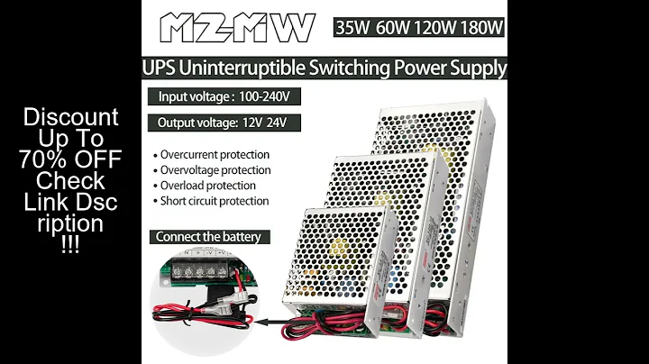 UPS Uninterruptible Switching Power Supply 35W 60W 120W 180W AC 100-240V DC 12V 24V Monitor Security