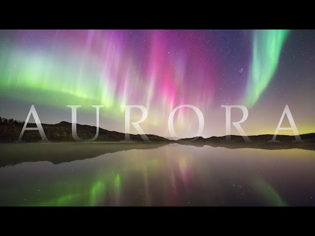 AURORA -  northern lights 4K timelapse compilation & relaxation class=