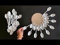 Beautiful wall hanging craft using plastic spoons  paper craft for home decoration  diy wall mate