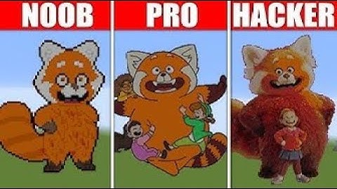 Pixel Art NOOB vs PRO vs HACKER Turning Red in Minecraft