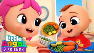 The Dinner Song! Learn Numbers with Baby John! | Little Angel And Friends Kid Songs