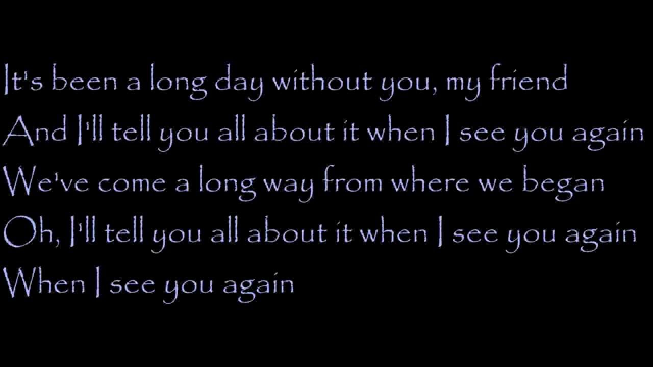 (LYRICS )Wiz Khalifa - See You Again ft. Charlie Puth - YouTube